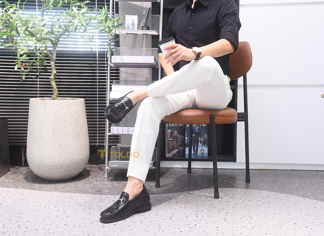 Giày cao nam 8cm đế khâu nhẹ 10
